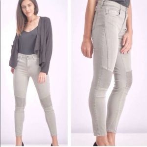 Pistola Audrey Moto jeans gray ribbed denim stretch Size 33